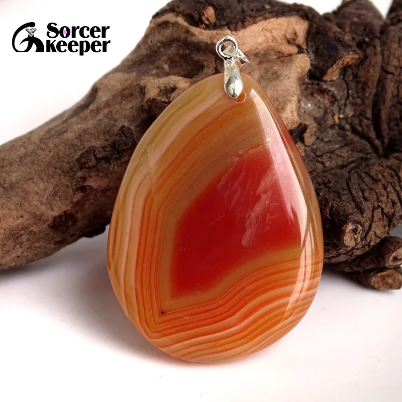High Quality Pendentif Real Natural Red Botswana Agates Stone Pendant Chains Necklace For Women Jewelry Making BC045 | Украшения и