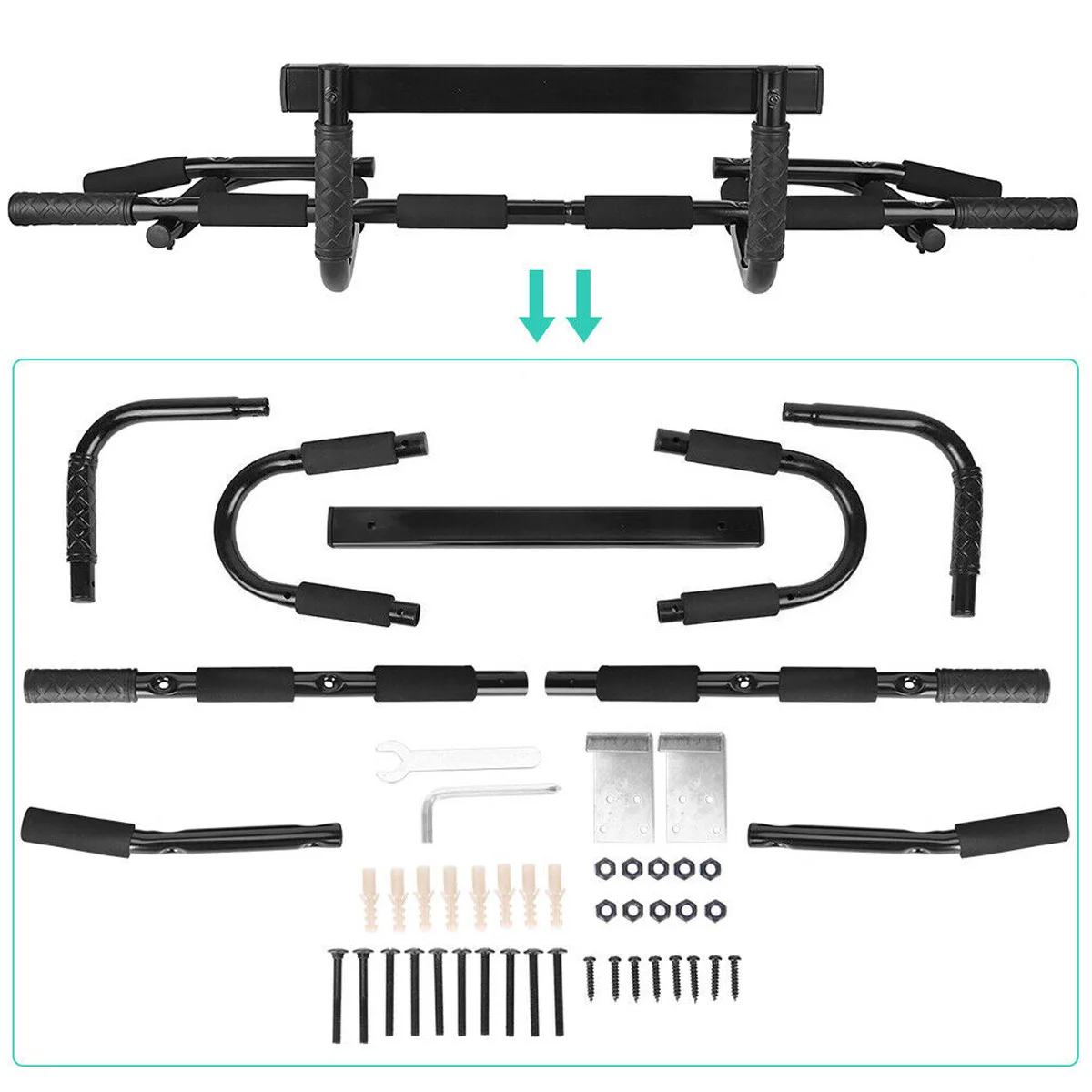 

Indoor Fitness Door Frame Multi-functional Pull Up Bar Wall Chin Up Bar Horizontal Bar Fitness Equipments Body Building