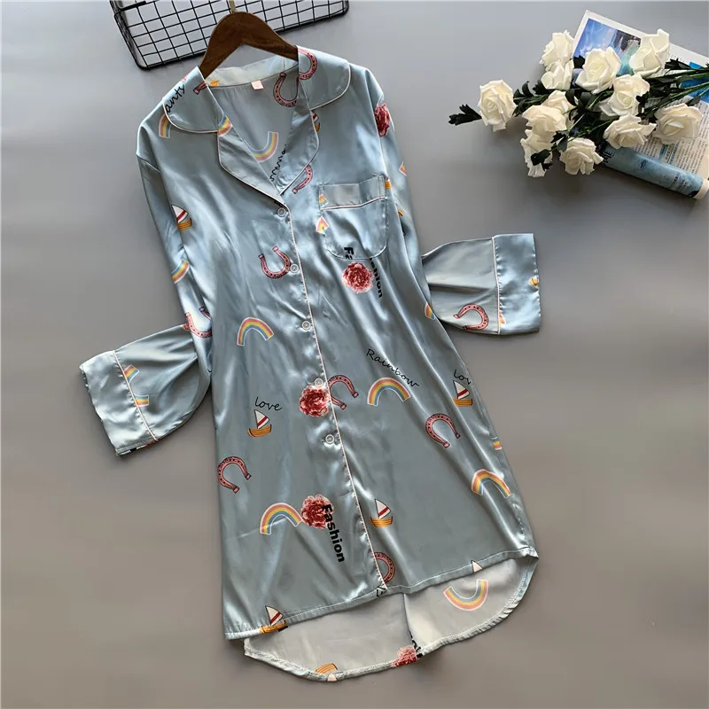 Женское шелковое атласное белье Smmoloa ночная одежда банный халат для весны и лета |