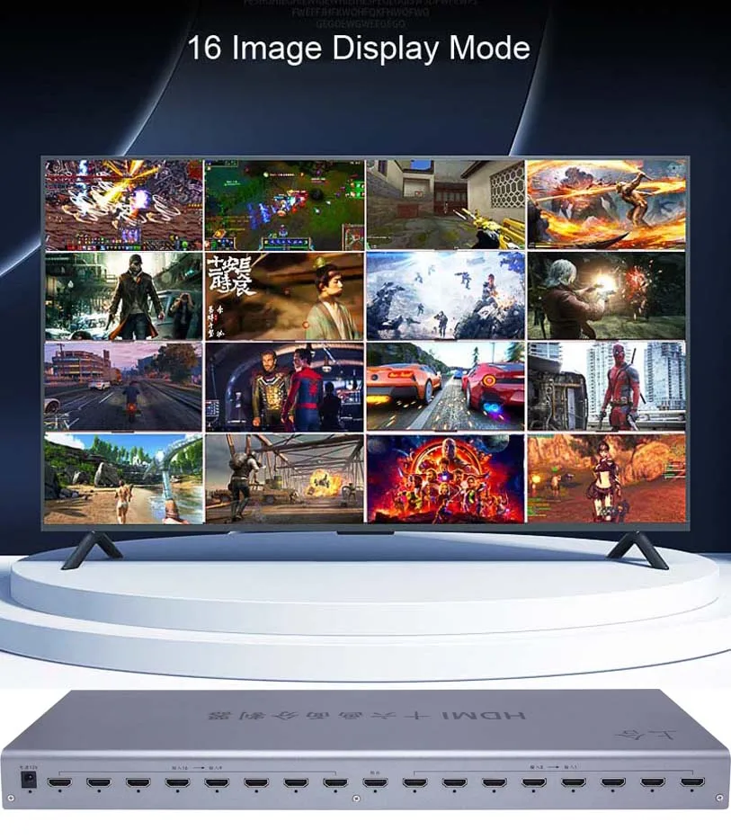 4K HDMI 16x1 Quad Multiviewer Switcher 16 в 1 бесшовный переключатель мульти зритель разделитель