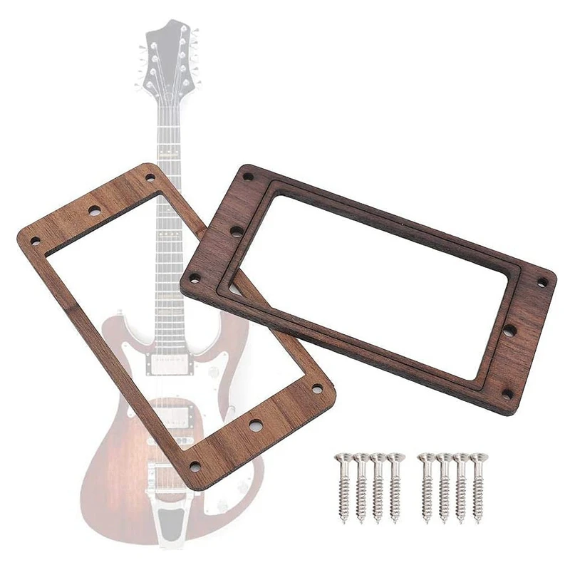

2Pcs Electric Guitars Wooden Humbucker Guitar Pickup Frame Pickup Mounting Ring