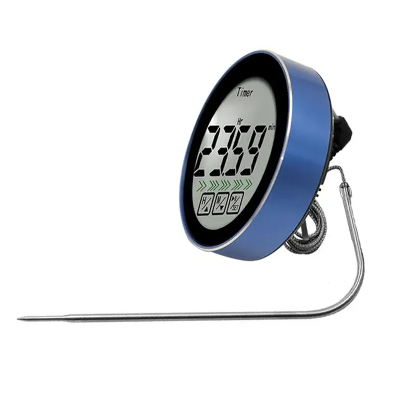 

1 Pc High Precision Digital Food Thermometer Timer Magnetic Kitchen Cooking Thermometer with Probe Without Battery (Blue)