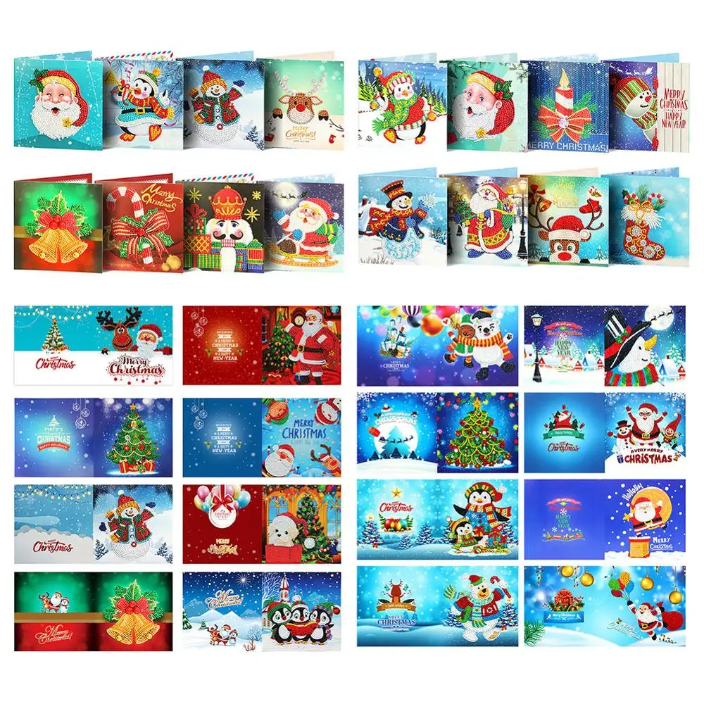 

5d DIY Special Drills Diamond Painting Card Santa Claus Christmas Postcard Diamond Embroidery Christmas Cards Birthday Xmas Gift