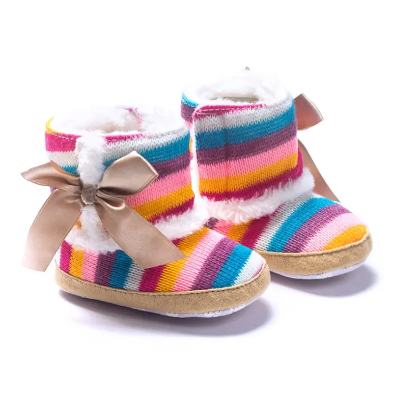 

Winter Baby Girls Warm Boots Shoes Flower Printed russia infants warm shoes Soft Sole No-slip Infant First Walker Prewalkers