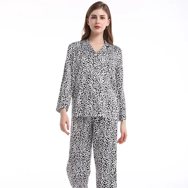 Леопардовый принт Для женщин пижамный комплект ювелирных изделий имитация