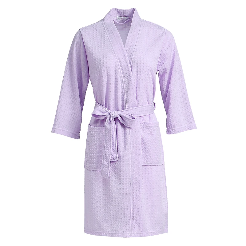 Men Lilac Распродажа, женское летнее кимоно с водопоглощающим эффектом, банный халат, женский сексуальный модный Вафельный Халат, халат для влюбленных, халат для подружки невесты - Цвет: Men Lilac
