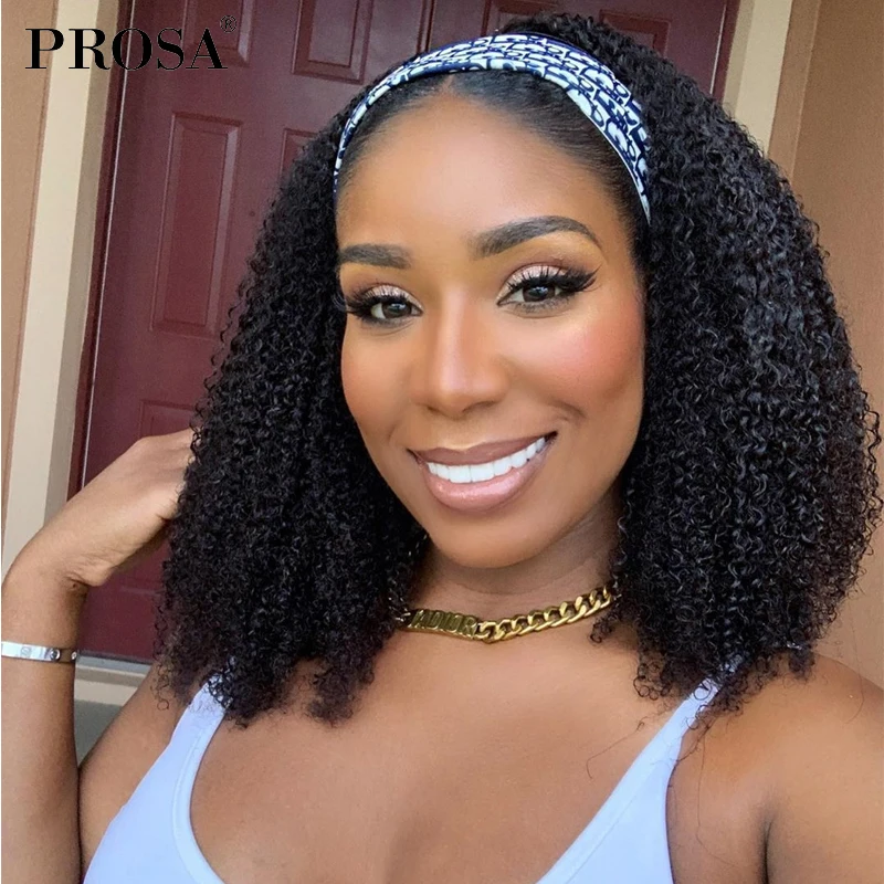 

Afro Kinky Curly Headband Wig Cheap Human Hair Wigs Colored Headband Wig Head Band Brazilian Women Wigs Human Hair Natural Curly