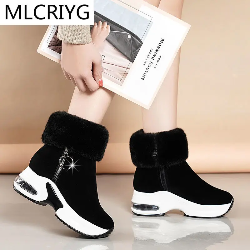 

Women Ankle Boot Warm Plush Winter Shoes for Woman Boots High Heels Ladies Boot Women Snow Boots Winter Shoes Height Increasing