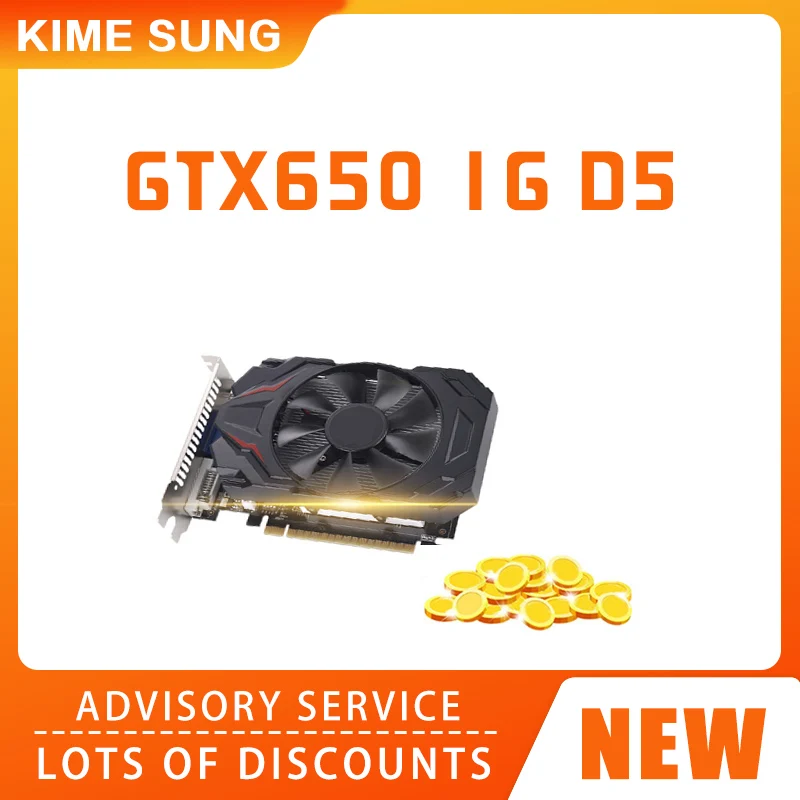 

Portable GTX 650 1GB GDDR5 128 Bit Direct Gaming Graphics Card ,PCI Express 3.0 16X with Twin Cooling Fan for games