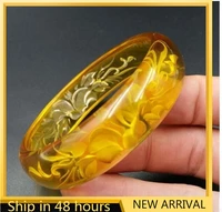 wholesale high grade exquisite high ice transparent beeswax amber bracelet beeswax carved bracelet magnolia