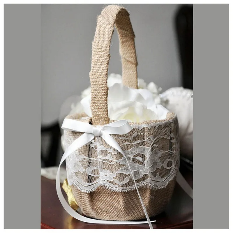 Горячая продажа винтажная деревенская Свадебная церемония Hessian мешковина и