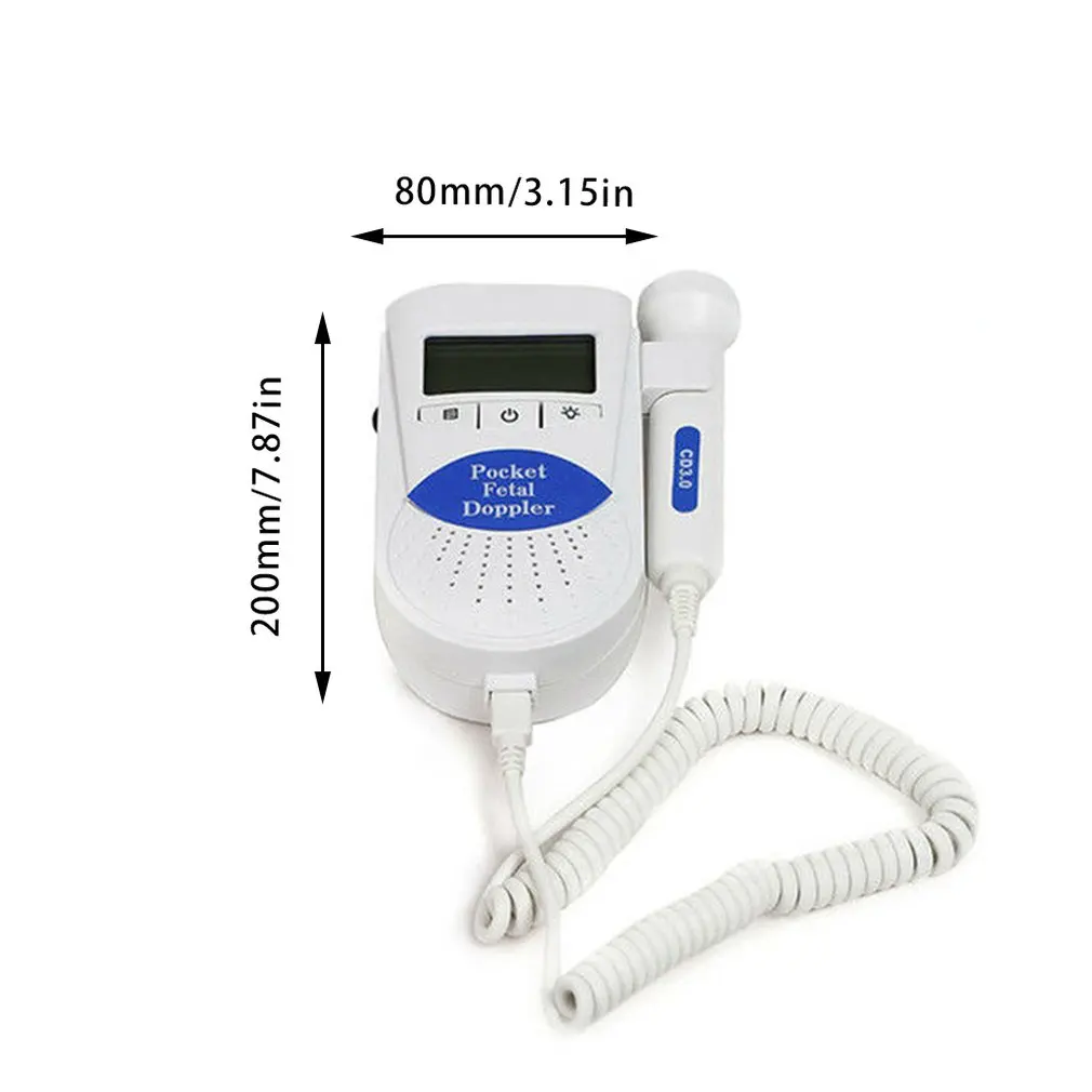 

LCD Display Baby LCD Ultrasonic Detector Fetal Doppler Prenatal Heart Rate Heartbeat Monitor