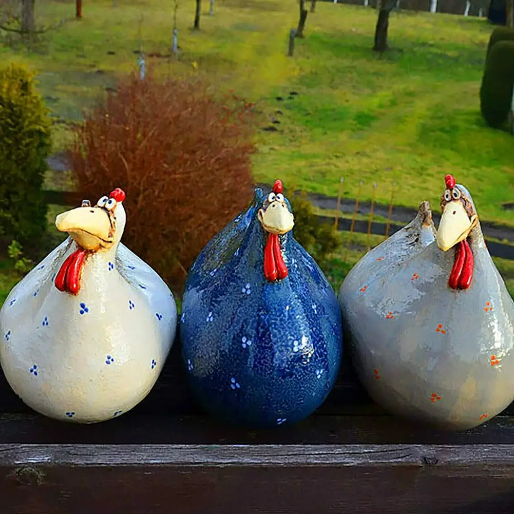 

2021 Garden Decoration Outdoor Miniature Chicken Home Garden Courtyard Resin Landscaping Decorative Ornaments Garden Accessories