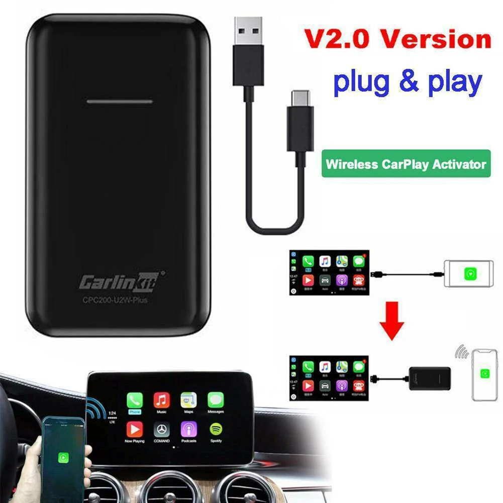 

Carlinkit V2.0 для Apple IOS беспроводной CarPlay активатор ключ автомобильный мультимедийный плеер Автомобильный комплект подключения проводной к бесп...