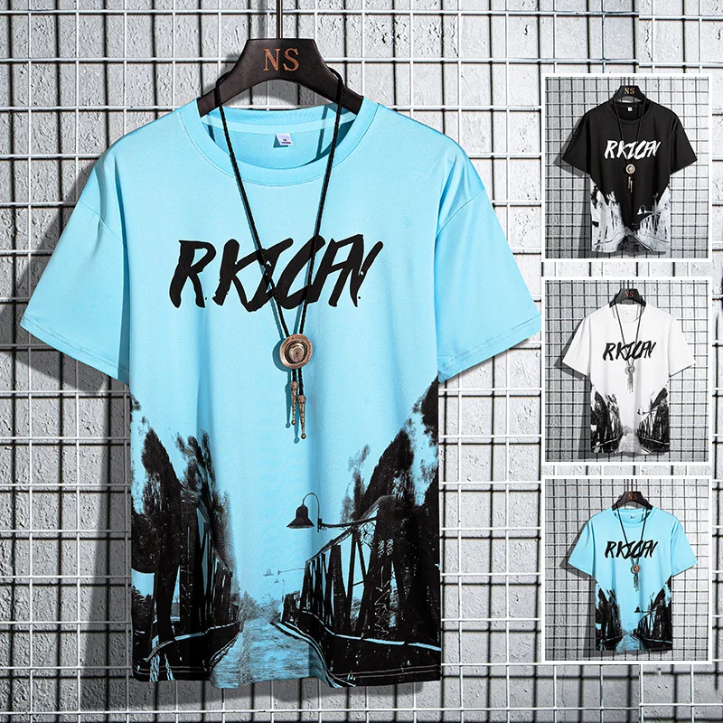 

Футболка мужская с принтом, модная тенниска с круглым вырезом, повседневная майка без рукавов, стиль хип-хоп, лето