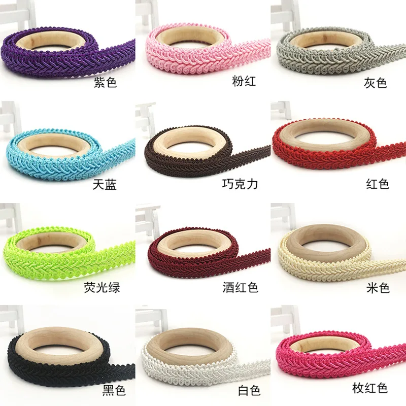 

50Meter 12mm Lace Trimming Ribbon Polyester Centipede Braided Lace Sewing Clothes Accessories Curve Lace DIY Craft Wedding Decor