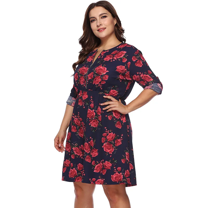 XXXL размера плюс рождественское платье для женщин большой размер винтажное