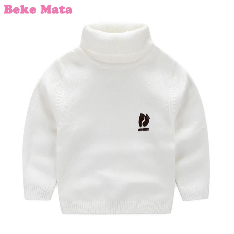 Kids Boys Sweaters Winter 2022 Casual Knitted Turtleneck Sweaters For Girls Warm Thicken Cotton Boy Sweaters Children Clothing