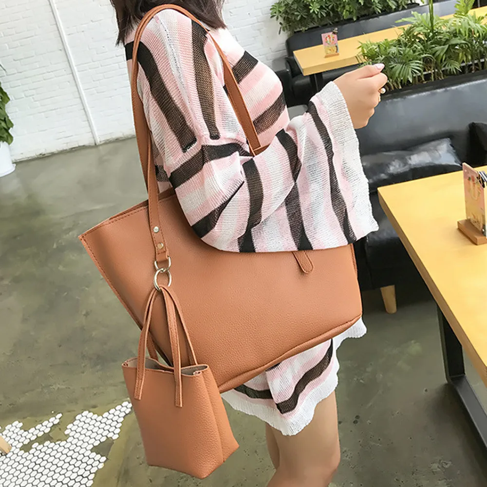 4 комплекта сумок для женщин сумка через плечо сумка-тоут кошелек кожаная женская