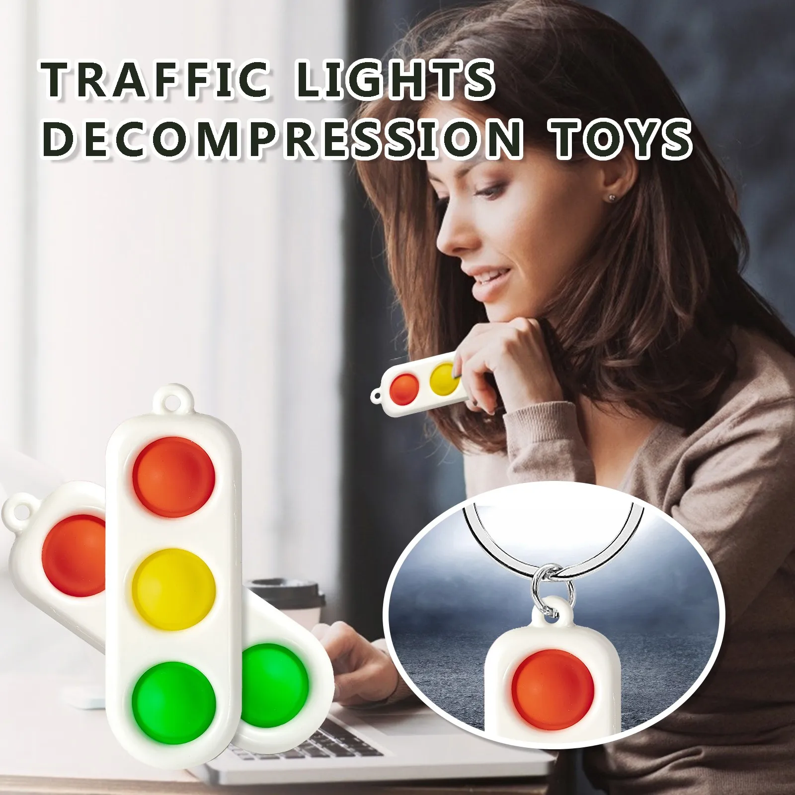 

Fidget Simple Dimple Toy Stress Relief Hand Toys for Kids Adults Portable Office Stress Relief Fidget Circle Soft Silicone Toys