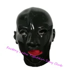 Латексная маска, полная форма, открытый и слепый стиль, резиновый унисекс капюшон с красными зубами, маска для губ, оболочка для языка, трубка для носа