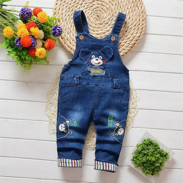 Комбинезоны с героями мультфильмов BibiCola летние джинсы унисекс для маленьких