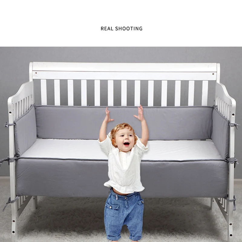 

The New Four-piece Crib Surrounds The Baby Anti-collision Bed Fence Children's Bed Anti-fall Protective Fence Maternal And Child