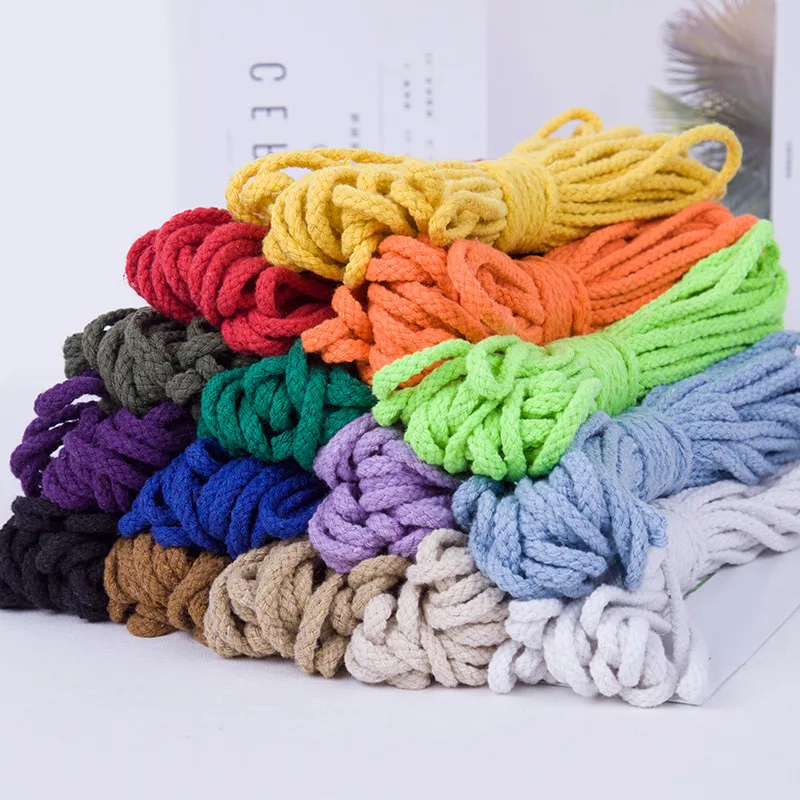 

20Meter 5mm Eco-Friendly 100% Cotton Cord High Tenacity Twisted Cotton Rope DIY Craft Woven String Home Textile Craft Home Decor