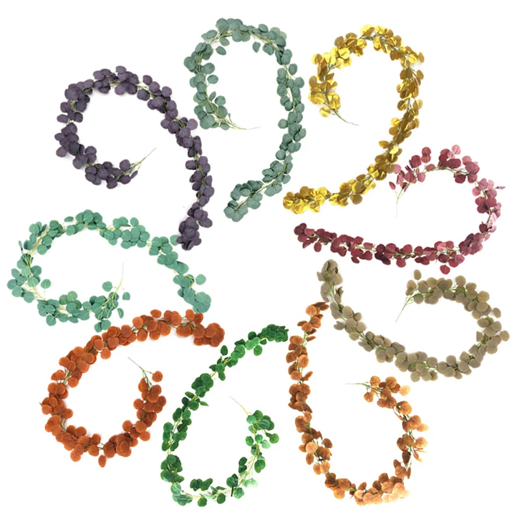 2 м искусственная зеленая гирлянда из эвкалипта листья Виноградная лоза ротанга