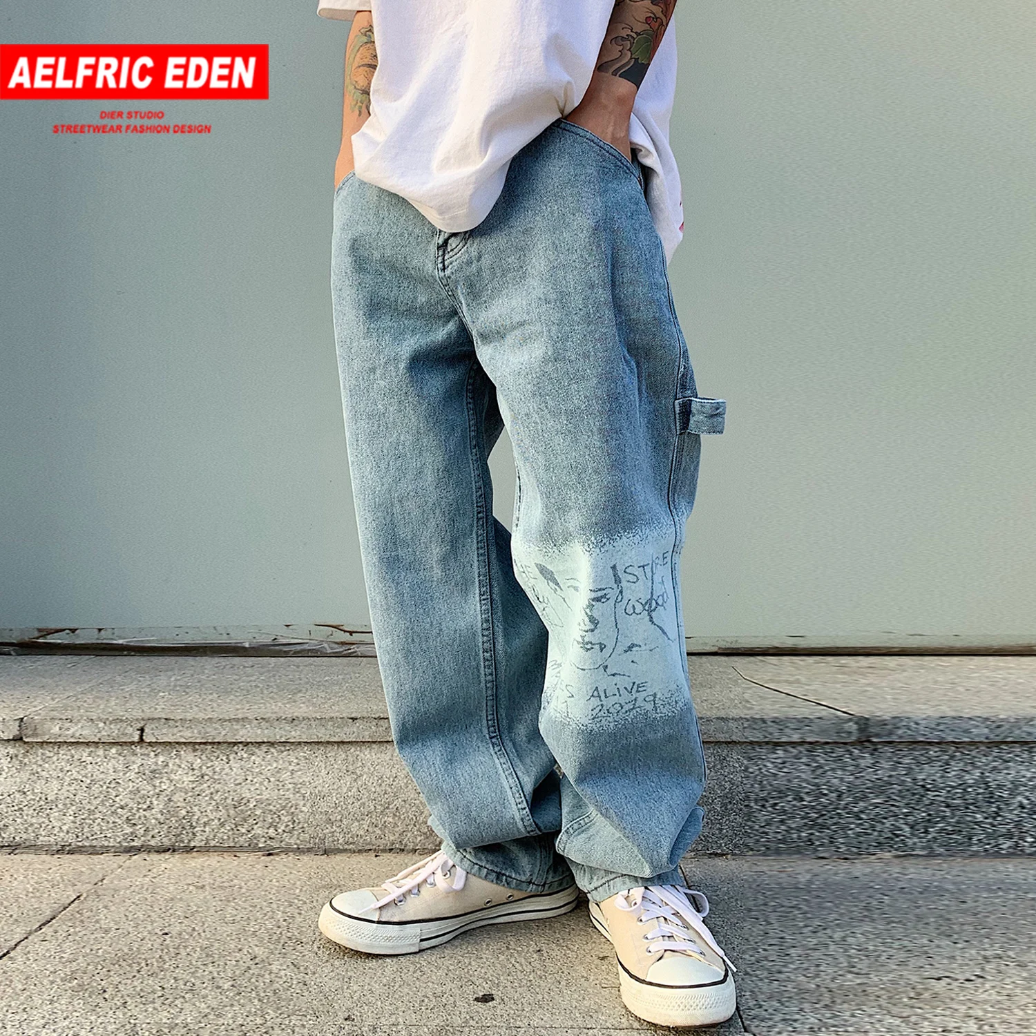 Повседневные брюки карго с принтом в стиле пэчворк уличная одежда для мужчин