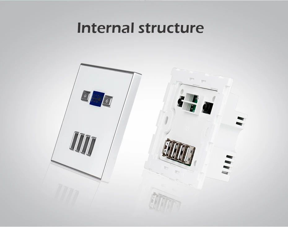 Esooli 4-портовый розетка с USB настенное Зарядное устройство адаптер розетка стандарта евроcоюза Мощность выход Панель электрическое настенное зарядное устройство адаптер для зарядки