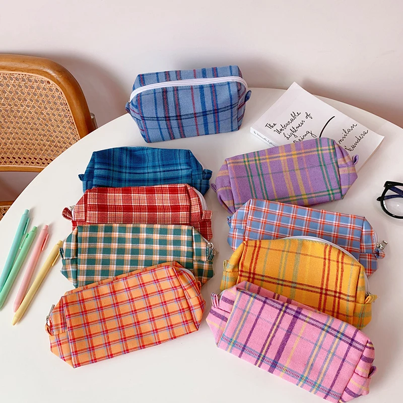 

1pc New Women Cosmetic Bag Travel Wash Toiletry Organizer Color grid Makeup Storage Bag Multifunction Zipper Bag Pencil case