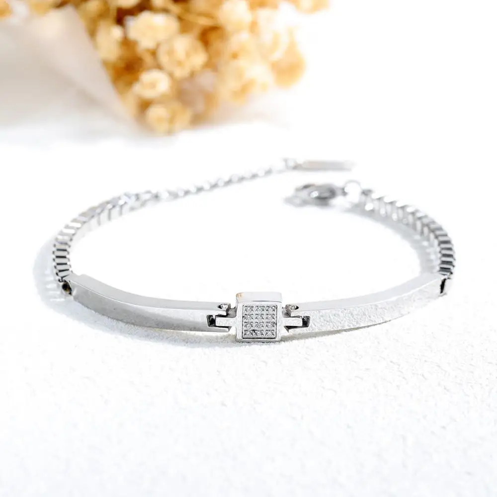 

High Quality Rhinestone snake chain bracelet rose gold silver color jewelry original berloque charms for women gift