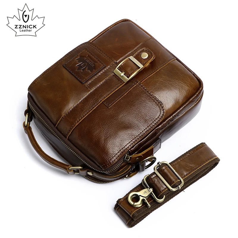 Men's Genuine Leather Bag Shoulder Bag Belt Bags Messenger Bags Men Handbag Fashion Flap Crossbody Luxury Handbag ZZNICK