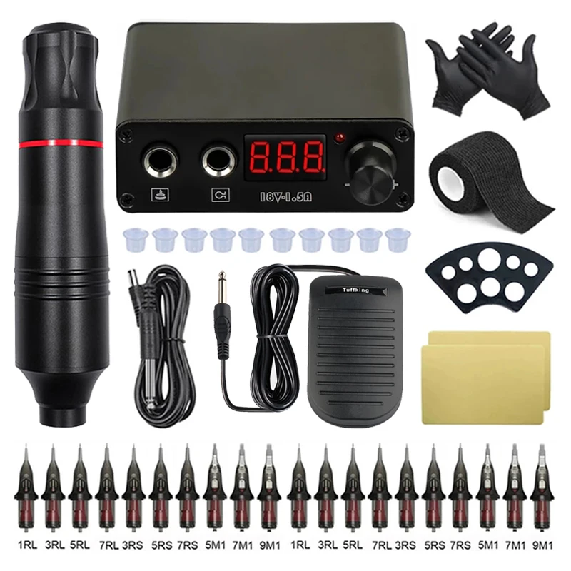 Тату машинка Профессиональная с ЖК дисплеем тату машинкой и иглами|Тату-машинки|