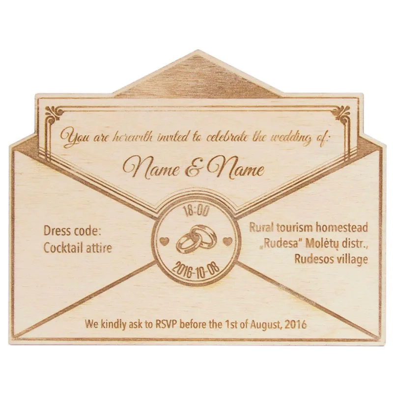 Конверт деревянный сохранить дату фотоприглашение магниты свадебные сувениры |
