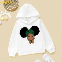 cute bow little black girl print kids sweatshirt children lovely winter clothes thick hoodies melanin princess design teens top