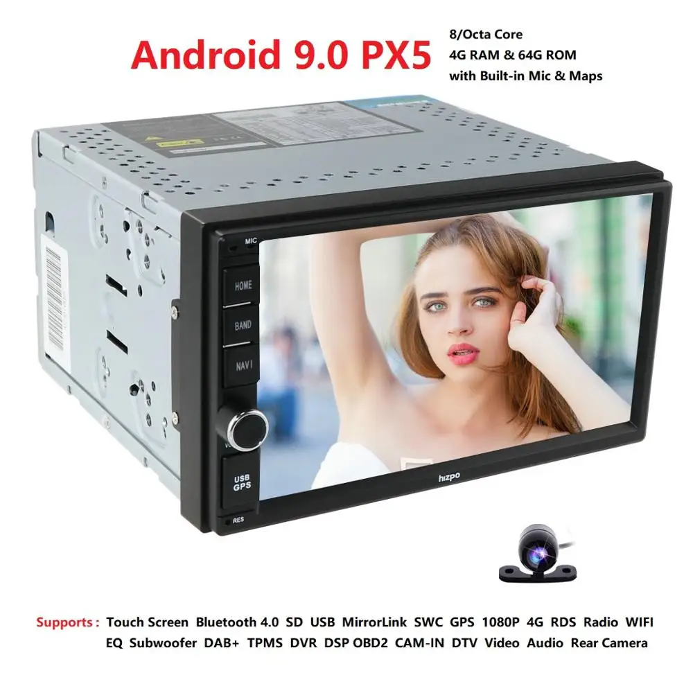 2 din Android 9,0 автомобильный мультимедийный плеер универсальный навигатор плеер для Nissan/Tiida/QASHQAI Восьмиядерный радио gps 4G ram 64G rom DAB SWC