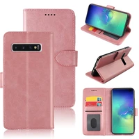 mks phone case for samsung galaxy s10plus flip stand magnetic soft tpu silicone pu leather wallet case with id card slot