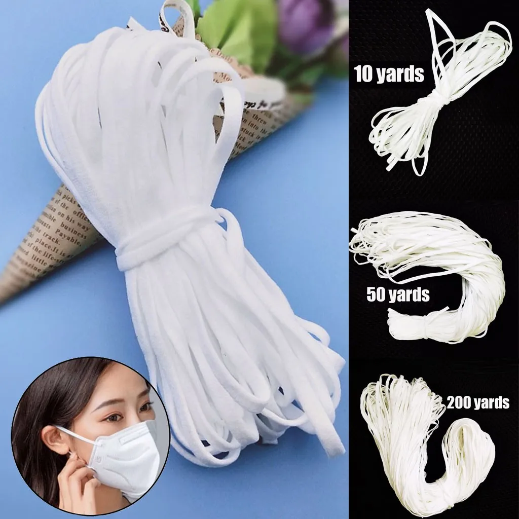 5mm Width Braided Elastic Band White Cord Heavy Stretch High Elasticity Knit for Sewing Crafts DIY |Мужские галстуки и носовые