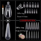 Двойная форма полигель для ногтей типсы для наращивания русского миндаля полное покрытие маникюрные формы для ногтей зажимы для наращивания