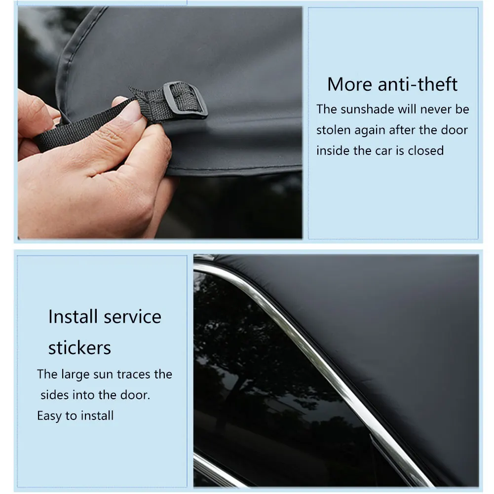 

UV Protection Heat Insulation Universal Car Front Magnetic Cover Portable All Seasons Folding Accessories Windshield Sunshade