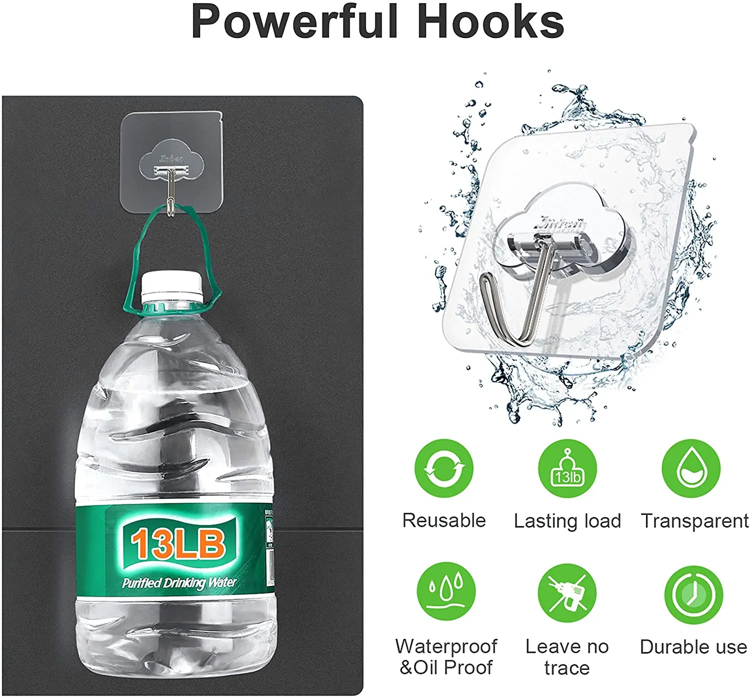 Прозрачный Прочный Не оставляющий следов крючок с сильным приклеиванием