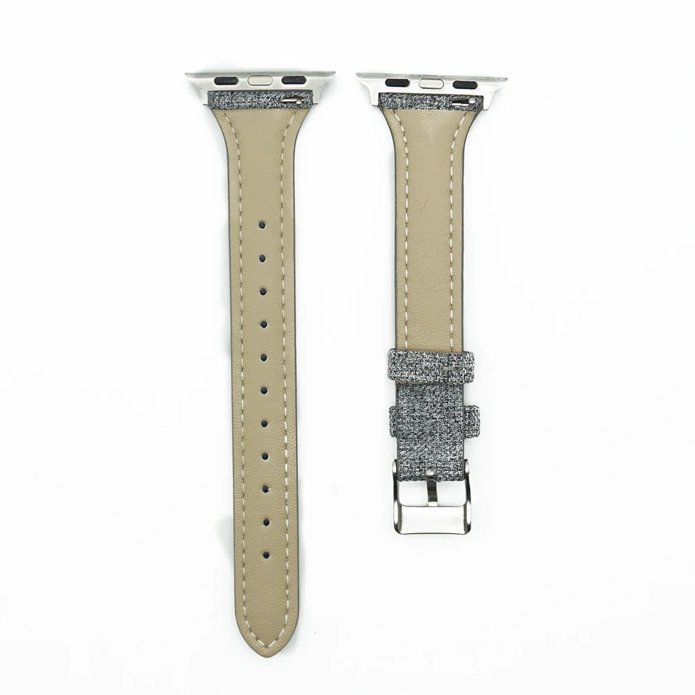 Розовый кожаный ремешок для Apple Watch 6 iWatch Series SE 5 4 3 2 1 ремешки часов 44 мм женщин