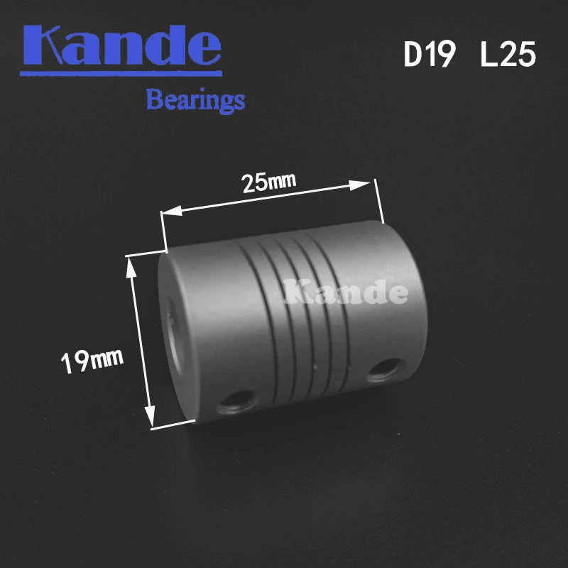 Подшипники Kande 1 шт. алюминиевый вал с ЧПУ Гибкая муфта 3D принтер 4 5 6 7 8 6,35 мм D19L25 миниатюрные муфты электродвигателя