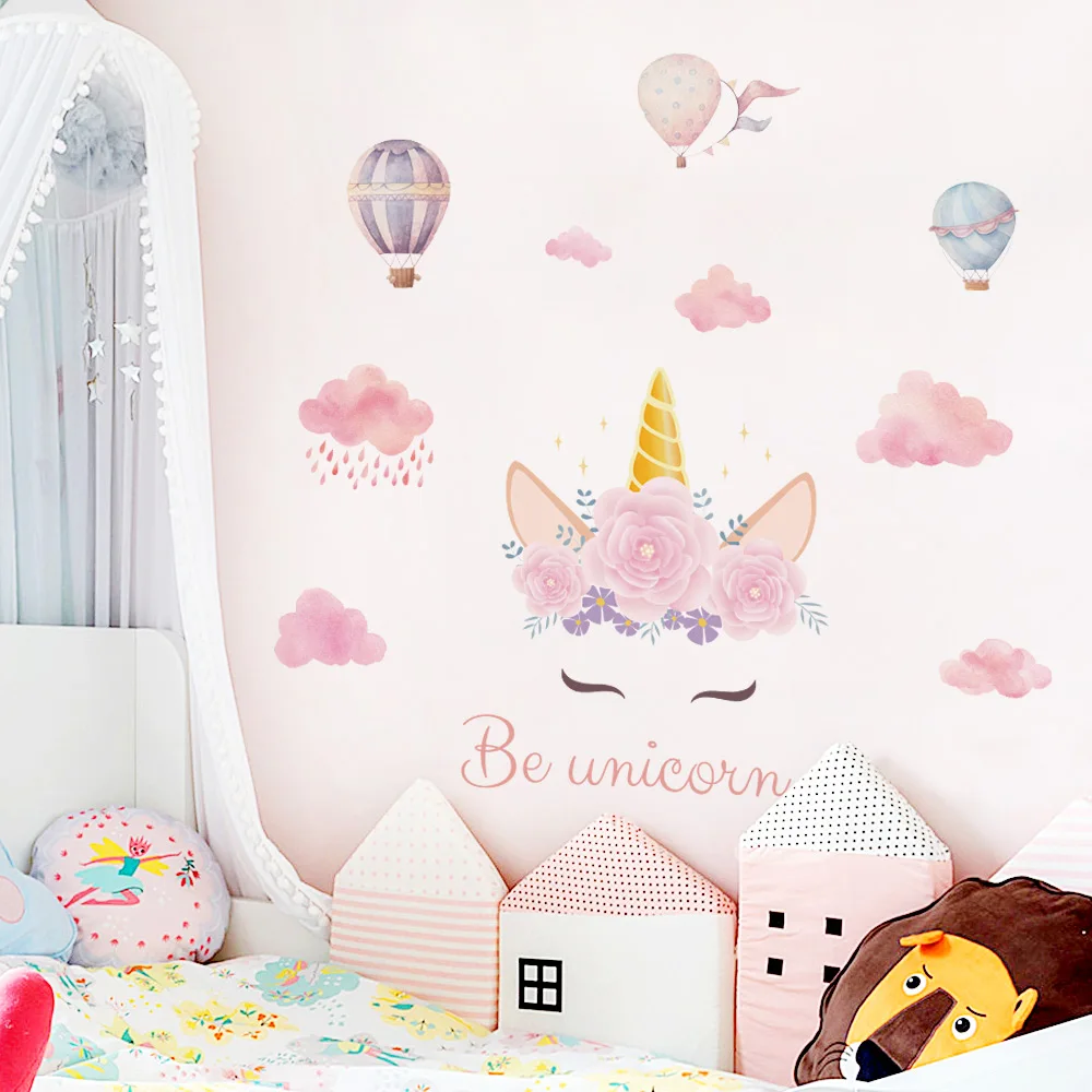 Cute Cartoon Wall Stickers: Fantasy Unicorn Pattern for Girly-Styled Baby Bedroom and Home Decoration (QT1569) image 5