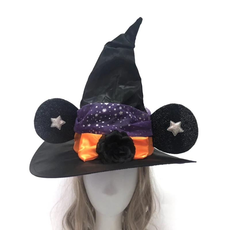 

Halloween Wizard Witch Hat Masquerade Party Black Cap Fancy Dress Costume Cosplay Accessory Decor