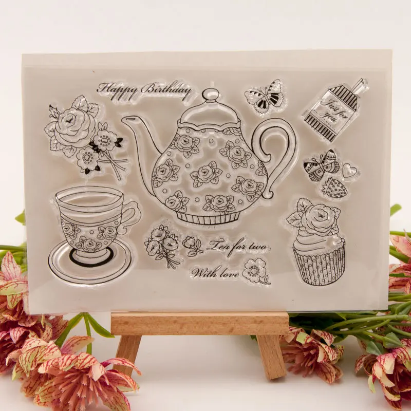 Metal Cutting Dies for Cards Craft Die Cut Scrapbooking Stencil Stamp and Die Sets DIY T1631 Teapot Tea Cup Cake Flower images - 6