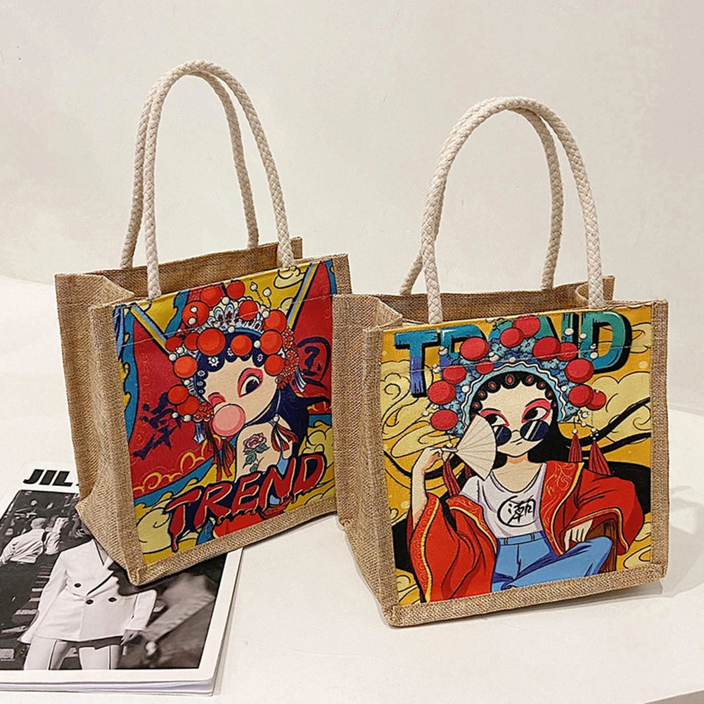

Vintage Women Handbags Waist Fanny Pack Fashionable Peking Opera Printed Ladies Shoulder Bags Girls Oxford Cloth 2020 Bags