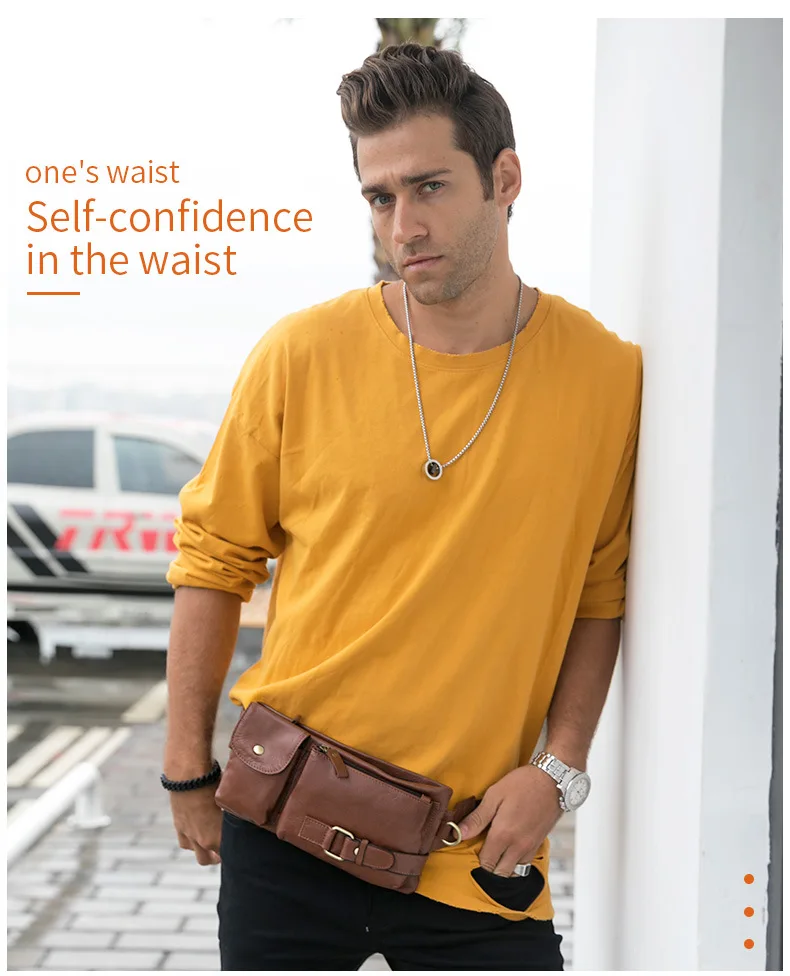 Мужская сумка слинг из натуральной кожи нагрудный рюкзак на плечо кошелек через